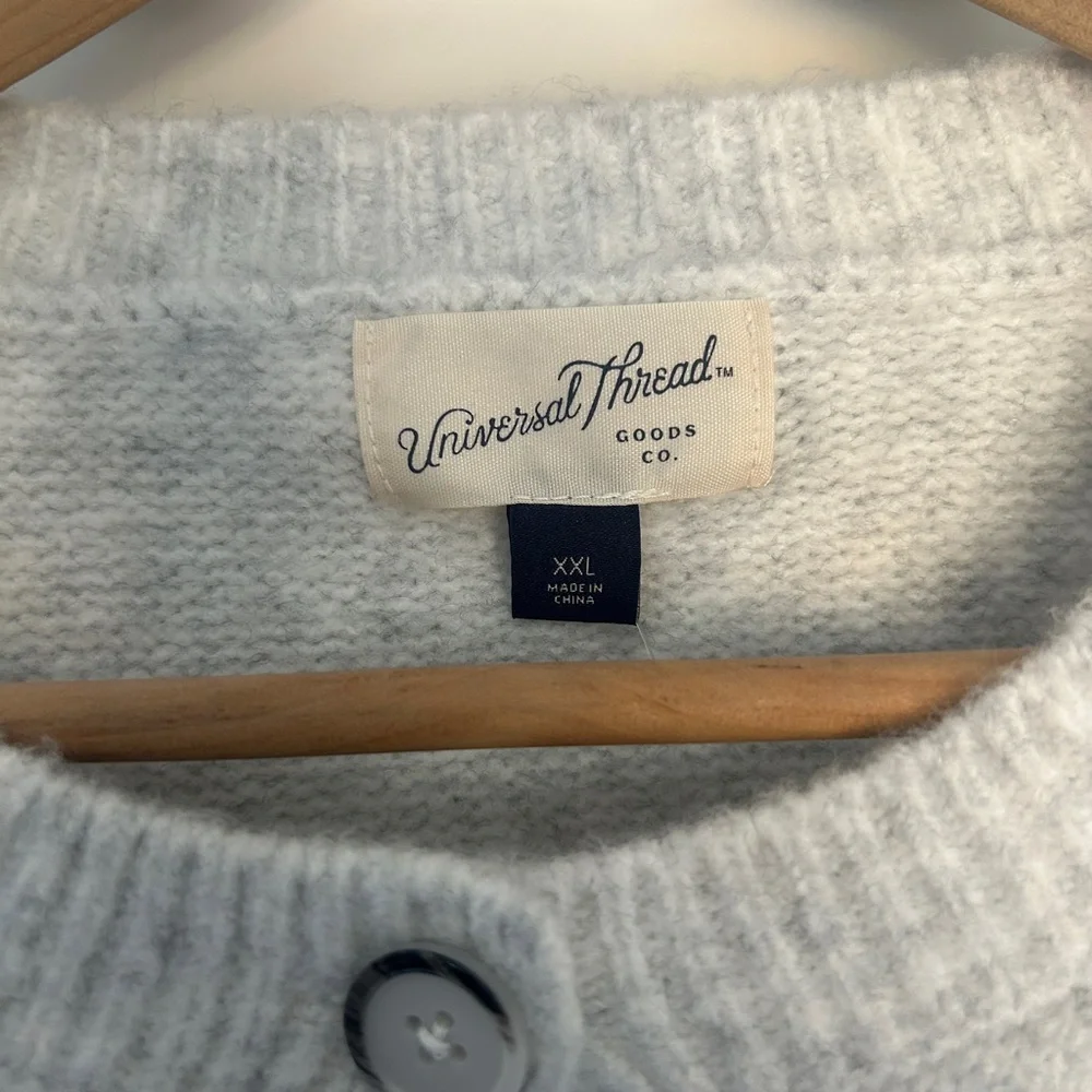 Universal Thread Light Gray Short Sleeve Button Cardigan - Picture 3 of 4
